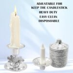 Dreidel Company Extra Heavy Disposable Candle Holders - 100 Pack Aluminum Foil Drip Cups - Image 2