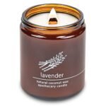 Hemlock Park Crackling Wood Wick Candle Handcrafted with Natural Coconut Wax (Standard 8 oz, Lavender)