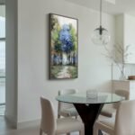 Vertical Colorful Forest Wall Art - Large Tree & Path Canvas Print for Living Room, Office, Hallway Decor, 20x40 In - Image 8