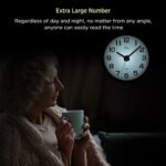 WallarGe Night Light Wall Clock – Silent, Battery-Operated Glow-in-the-Dark Clock with Large 12-Inch Display for Bedroom, Living Room, and Kitchen. - Image 7