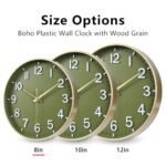 HZDHCLH Battery Operated Wall Clock - Green and Gold, 8-Inch Silent Clock with 3D Numbers for Home, Office, or Classroom Decor. - Image 4