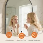 Sweetcrispy 24"x36" Arch Black Bathroom Mirror, Metal Frame Vanity Mirror for Bedroom & Living Room. - Image 2