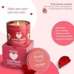 Love Spell Scented Candles with Rose Petals & Crystals - 5oz Organic Soy, Non-Toxic Aromatherapy Gift for Home Décor. - Image 4