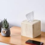 Square Natural Travertine Texture Tissue Box Cover – Handmade Resin Holder for Home, Office & Bathroom. - Image 7