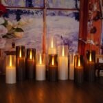 Upgrade your space with Thorbling Flameless LED Candles: 9 Realistic Flickering Pillars, Battery Operated with Remote Timer (Grey). - Image 6