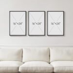Set of 3 Framed Neutral Abstract Canvas Prints, Minimalist Black & Beige Wall Art for Home or Office, 16x24 Inch. - Image 3