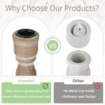 Inweder Wooden Taper Candle Holders: Rustic Farmhouse Candle Holders for Fall & Christmas Decor, Set of 2. - Image 4