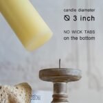 MOZEAL Unscented Pillar Candles Set of 3, 3"x4", Dripless, Long-Lasting (Approx. 72 hrs), Ivory for Weddings, Home, and Holidays - Image 4