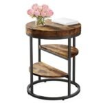 Tribesigns Round End Table Set of 2 – 3-Tier Rustic Industrial Side Tables for Small Spaces - Image 10