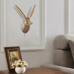 UITWMKTG Gold Rabbit Animal Head Wall Decor - Modern Sculpture for Living Room, Office, or Bedroom - Image 4