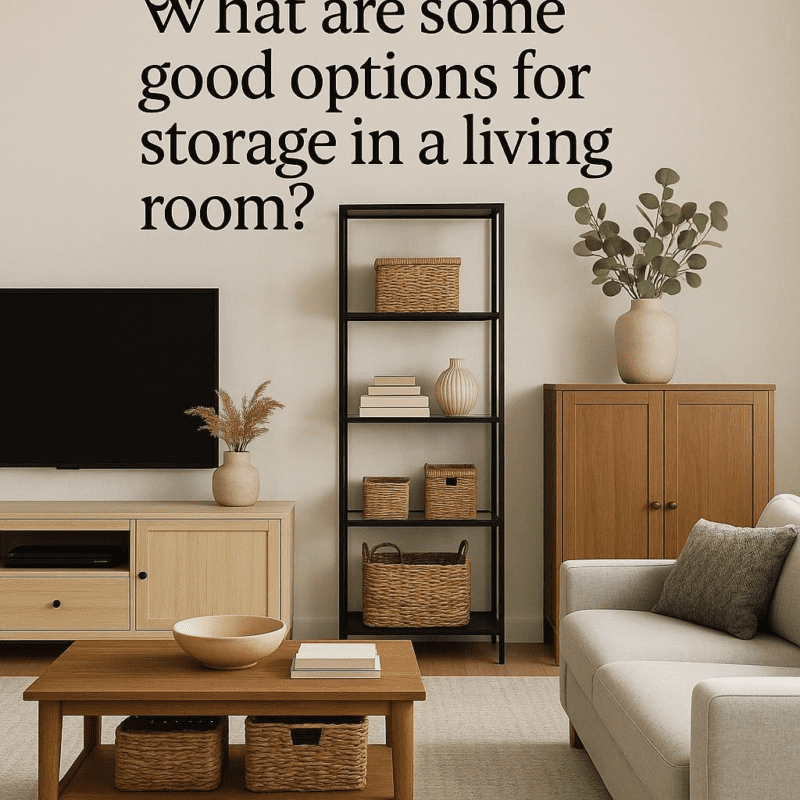 What are some good options for storage in a living room?