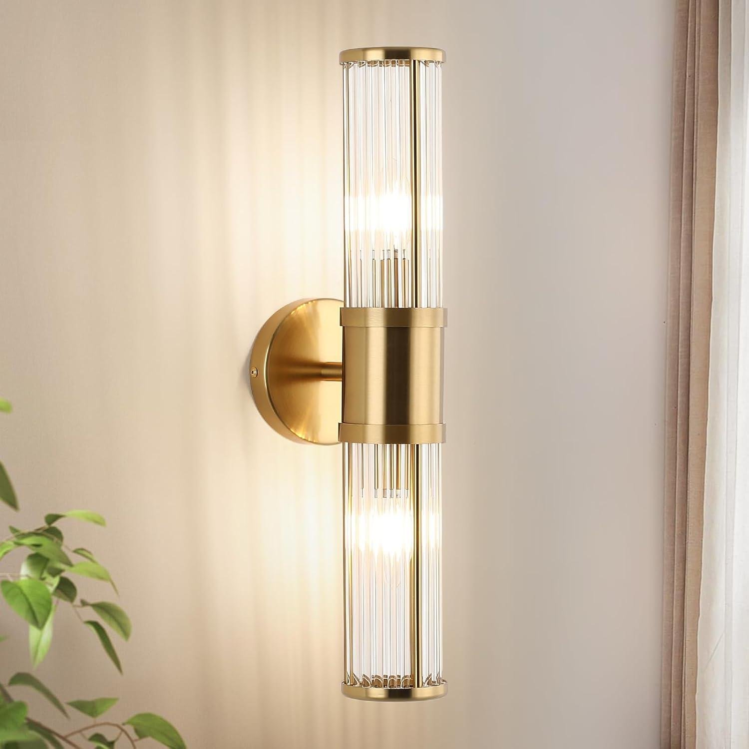 Our Honest Review: Glass Rod Brass Vanity Light for Bathrooms