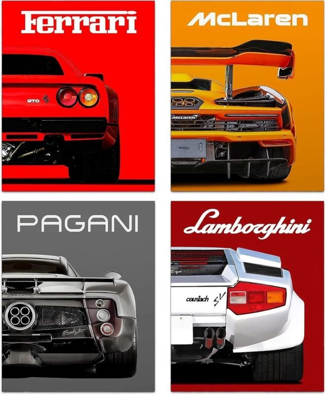 We Rev Up Any Space with These Sleek Supercar Prints