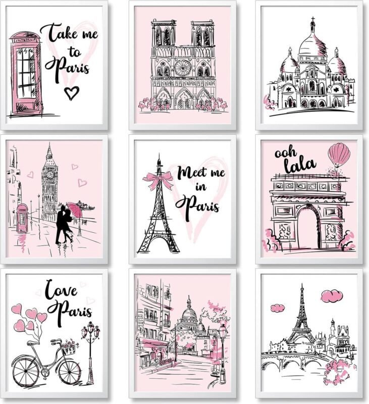 Our Review: 9-Piece Pink Paris Wall Art for Stylish Décor