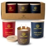 Candle Origin - 3×10 oz Scented Candles Premium Gift Set for Men - Aromatherapy Candles for Him - Natural Soy Wax - Clean Burning - Masculine Decor for Home, Office, Man Cave
