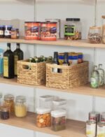 Wicker Storage Basket Set - 2 Medium Water Hyacinth Baskets with Handles for Organizing. - Image 8