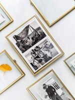 AceList Set of 3 Metal Geometric Glass Photo Frames: 4"x4", 4"x6", 5"x7" Sizes Included - Image 2