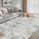 Modern 8x10 Washable Area Rugs - Soft, Non-Slip, Stain-Resistant Carpet for Living Room, Bedroom, Office in Grey. - Image 4