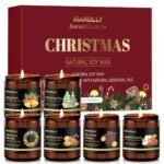 Christmas Scented Candles Set, 6 Pack Winter Scented Candles for Home, Holiday Gifts for Women & Men, Soy Candles Scents of Christmas Tree, Spice, Wreath, Apple Cinnamon, Chocolate Orange, Jingle Bell
