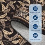 GarveeHome Boho Leaf 5x7 Rugs: Soft, Non-Slip, Washable, Stain-Resistant Carpet for Bedroom & Living Room. - Image 5