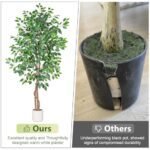 VIVATREES 5FT Artificial Ficus Tree in White Planter – Realistic Silk Faux Plant for Home, Office & Garden Decor. - Image 2