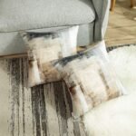 Britimes 18x18 Decorative Throw Pillow Covers Set of 2, Abstract Oil Painting Art for Living Room & Bedroom in Taupe, Tan, Grey, Brown, Beige. - Image 4