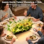 Rechargeable Lighted Centerpiece: Flower Decor with Wooden Box & Remote for Living Room - Perfect Gift! - Image 4