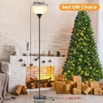 Coucrek LED Floor Lamp: Black Modern Torchiere with White Shade for Living Room or Dorm – Bulb Not Included - Image 5