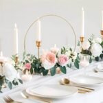 GUDELAK 12Pcs 12-Inch Gold Metal Floral Hoop Centerpieces with Wood Base for DIY Wedding Decor and Crafts. - Image 3