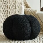 Ddliury Pumpkin Pillows, Decorative Throw Pillows for Couch Bed, Fall Pillow Home Decor for Bedroom Living Room, Halloween Fall Room Décor (Black, 11 Inches)