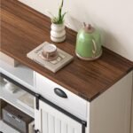 AntsandAnts Coastal TV Stand for 65" TV | Mid-Century Wood Entertainment Center with Storage | Farmhouse Console Table for Living Room or Bedroom - White - Image 7