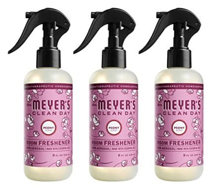 MRS. MEYER'S CLEAN DAY Room and Air Freshener Spray, Non-Aerosol Spray Bottle Infused with Essential Oils, Peony, 8 fl. oz - Pack of 3