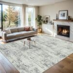 Modern 8x10 Washable Area Rugs - Soft, Non-Slip, Stain-Resistant Carpet for Living Room, Bedroom, Office in Grey. - Image 9