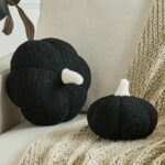 Delivery Pumpkin Pillows: Decorative Throw Pillows for Couch & Bed, Fall & Halloween Home Decor (Black, 11 In) - Image 2