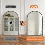 Sweetcrispy 24"x36" Arch Black Bathroom Mirror, Metal Frame Vanity Mirror for Bedroom & Living Room. - Image 7