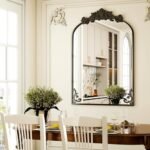 GLSLAND Vintage Arched Wall Mirror 38"x 26" - Gold Carved Metal Frame for Bathroom, Living Room, Entryway. - Image 8
