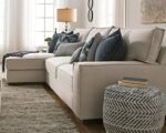 Signature Design by Ashley 18x18 Chevron Pouf: Handmade Woven in Blue and White. - Image 2
