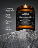 Men's Scented Candles | Amber Sandalwood | Long-Lasting Natural Soy Candles | Ideal Gift for Him - Image 3