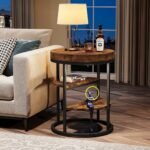 Tribesigns Round End Table Set of 2 – 3-Tier Rustic Industrial Side Tables for Small Spaces - Image 5