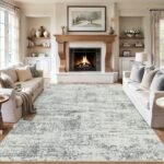 Modern 8x10 Washable Area Rugs - Soft, Non-Slip, Stain-Resistant Carpet for Living Room, Bedroom, Office in Grey. - Image 2