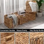 Set of 4 12x12in Foldable Water Hyacinth Storage Baskets – Handwoven Wicker Cube Organizers for Home - Image 3