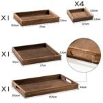 Yangbaga Rustic Wooden Serving Trays - Set of 7 Rectangular Platters for Entertaining and Home Decor. - Image 2