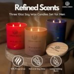 Candle Origin - 3×10 oz Men's Scented Candle Gift Set - Natural Soy Wax for Home & Office - Image 2