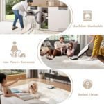 9x12 Washable Vintage Boho Medallion Rug for Living Room, Bedroom, Office – Beige, Non-Slip, Low Pile - Image 5