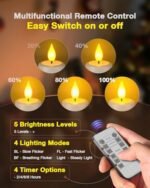 SoulBay 12pcs Flameless LED Tea Light Candles with Remote, USB Rechargeable, Timer & Base for Décor, Weddings, and Emergencies. - Image 4