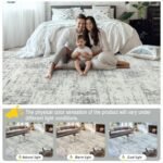 Modern 8x10 Washable Area Rugs - Soft, Non-Slip, Stain-Resistant Carpet for Living Room, Bedroom, Office in Grey. - Image 8