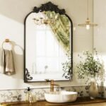 GLSLAND Vintage Arched Wall Mirror 38"x 26" - Gold Carved Metal Frame for Bathroom, Living Room, Entryway. - Image 2