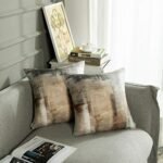 Britimes 18x18 Decorative Throw Pillow Covers Set of 2, Abstract Oil Painting Art for Living Room & Bedroom in Taupe, Tan, Grey, Brown, Beige. - Image 5