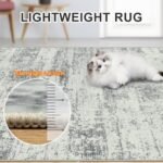 Modern 8x10 Washable Area Rugs - Soft, Non-Slip, Stain-Resistant Carpet for Living Room, Bedroom, Office in Grey. - Image 7