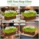 Rechargeable Lighted Centerpiece: Flower Decor with Wooden Box & Remote for Living Room - Perfect Gift! - Image 5